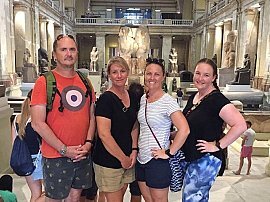 Happy group at the Egyptian museum in Cairo
